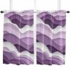 54 Inch Long Tier Curtains for Kitchen, Purple Ombre Abstract Geometric Ocean Waves Stripe Bathroom Window Curtains Rod Pocket Short Curtains Window Treatment Tiers for Living Room Farmhouse 2 Panels view 1