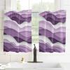 54 Inch Long Tier Curtains for Kitchen, Purple Ombre Abstract Geometric Ocean Waves Stripe Bathroom Window Curtains Rod Pocket Short Curtains Window Treatment Tiers for Living Room Farmhouse 2 Panels view 3