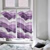 54 Inch Long Tier Curtains for Kitchen, Purple Ombre Abstract Geometric Ocean Waves Stripe Bathroom Window Curtains Rod Pocket Short Curtains Window Treatment Tiers for Living Room Farmhouse 2 Panels view 4