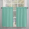 45 Inch Long Tier Curtains for Kitchen, Solid Color Medium Aqua Marine Bathroom Window Curtains Rod Pocket Short Curtains Window Treatment Tiers for Living Room Farmhouse 2 Panels view 2