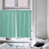 45 Inch Long Tier Curtains for Kitchen, Solid Color Medium Aqua Marine Bathroom Window Curtains Rod Pocket Short Curtains Window Treatment Tiers for Living Room Farmhouse 2 Panels view 4