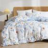 PHF Ultra Soft Paisley Duvet Cover King Size, Printed Bedding Set 3 Pieces, Comfy Farmhouse Pattern Duvet Cover Set with 2 Pillow Shams, Zipper Closure and 8 Ties, 104"x90", White & Blue view 1