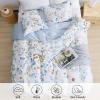 PHF Ultra Soft Paisley Duvet Cover King Size, Printed Bedding Set 3 Pieces, Comfy Farmhouse Pattern Duvet Cover Set with 2 Pillow Shams, Zipper Closure and 8 Ties, 104"x90", White & Blue view 2