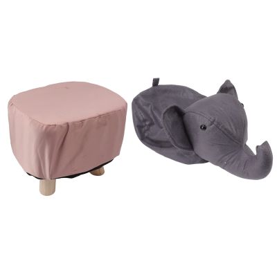 BAOMKONG Animal Footstools Elephant Shaped Slip Resistant Silent Comfortable Stable Multi Purpose Cute Stool for Kids (Dark Gray)