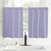54 Inch Long Tier Curtains for Kitchen, Solid Color Medium Purple Bathroom Window Curtains Rod Pocket Short Curtains Window Treatment Tiers for Living Room Farmhouse 2 Panels view 3