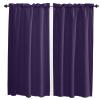 63 Inch Long Tier Curtains for Kitchen, Solid Color Dark Purple Bathroom Window Curtains Rod Pocket Short Curtains Window Treatment Tiers for Living Room Farmhouse 2 Panels view 1