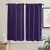 63 Inch Long Tier Curtains for Kitchen, Solid Color Dark Purple Bathroom Window Curtains Rod Pocket Short Curtains Window Treatment Tiers for Living Room Farmhouse 2 Panels view 2