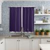 63 Inch Long Tier Curtains for Kitchen, Solid Color Dark Purple Bathroom Window Curtains Rod Pocket Short Curtains Window Treatment Tiers for Living Room Farmhouse 2 Panels view 3