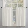 54 Inch Long Tier Curtains for Kitchen, Solid Color Beige Bathroom Window Curtains Rod Pocket Short Curtains Window Treatment Tiers for Living Room Farmhouse 2 Panels view 2