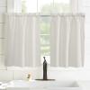 54 Inch Long Tier Curtains for Kitchen, Solid Color Beige Bathroom Window Curtains Rod Pocket Short Curtains Window Treatment Tiers for Living Room Farmhouse 2 Panels view 3