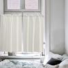 54 Inch Long Tier Curtains for Kitchen, Solid Color Beige Bathroom Window Curtains Rod Pocket Short Curtains Window Treatment Tiers for Living Room Farmhouse 2 Panels view 4