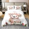 Feelyou Cute Koala Bedding Set Twin Size Kids Cartoon Animal Comforter Cover Set for Boys Girls Teens Flower Floral Print 100% Cotton Duvet Cover Farm Zoo Garden Theme Bedspread Cover Quilt Cover view 1