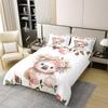Feelyou Cute Koala Bedding Set Twin Size Kids Cartoon Animal Comforter Cover Set for Boys Girls Teens Flower Floral Print 100% Cotton Duvet Cover Farm Zoo Garden Theme Bedspread Cover Quilt Cover view 3