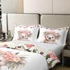 Feelyou Cute Koala Bedding Set Twin Size Kids Cartoon Animal Comforter Cover Set for Boys Girls Teens Flower Floral Print 100% Cotton Duvet Cover Farm Zoo Garden Theme Bedspread Cover Quilt Cover view 4