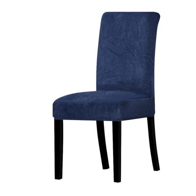 1/2/4/6 Pieces Real Velvet Fabric Super Soft Chair Cover Office Seat Cases Tretch Chair Covers for Dining Room Hotel Party (Color : Navy, Size : 4 Pieces)