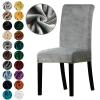1/2/4/6 Pieces Real Velvet Fabric Super Soft Chair Cover Office Seat Cases Tretch Chair Covers for Dining Room Hotel Party (Color : Navy, Size : 4 Pieces) view 2