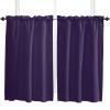 54 Inch Long Tier Curtains for Kitchen, Solid Color Dark Purple Bathroom Window Curtains Rod Pocket Short Curtains Window Treatment Tiers for Living Room Farmhouse 2 Panels view 1