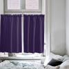 54 Inch Long Tier Curtains for Kitchen, Solid Color Dark Purple Bathroom Window Curtains Rod Pocket Short Curtains Window Treatment Tiers for Living Room Farmhouse 2 Panels view 4