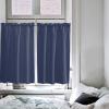 54 Inch Long Tier Curtains for Kitchen, Solid Color Blue Bathroom Window Curtains Rod Pocket Short Curtains Window Treatment Tiers for Living Room Farmhouse 2 Panels view 4