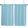 54 Inch Long Tier Curtains for Kitchen, Soild Color Sapphire Blue Bathroom Window Curtains Rod Pocket Short Curtains Window Treatment Tiers for Living Room Farmhouse 2 Panels view 1