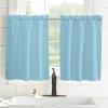 54 Inch Long Tier Curtains for Kitchen, Soild Color Sapphire Blue Bathroom Window Curtains Rod Pocket Short Curtains Window Treatment Tiers for Living Room Farmhouse 2 Panels view 3