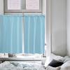 54 Inch Long Tier Curtains for Kitchen, Soild Color Sapphire Blue Bathroom Window Curtains Rod Pocket Short Curtains Window Treatment Tiers for Living Room Farmhouse 2 Panels view 4