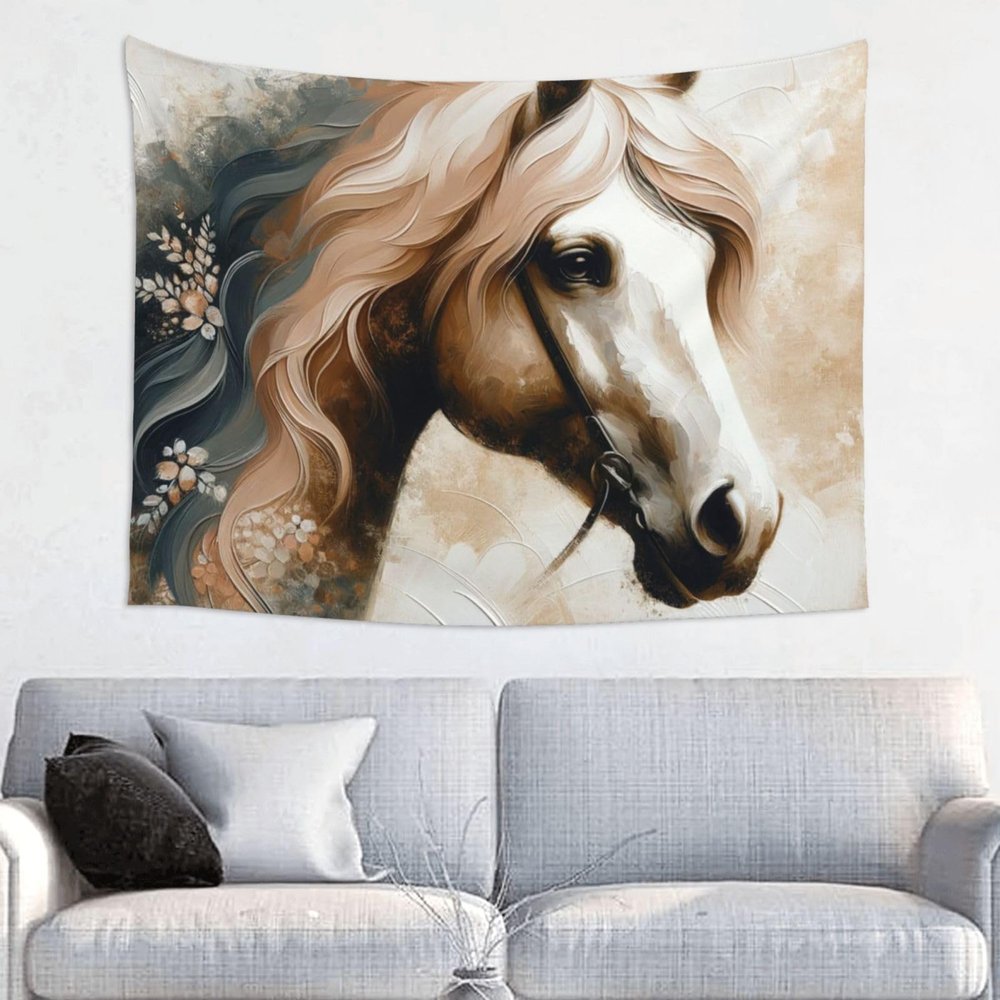 Augenstern 29x37in Bedroom Tapestry Floral-Horse-Girl Wall Decor Wall Hanging Tapestry For Dorm Living Room