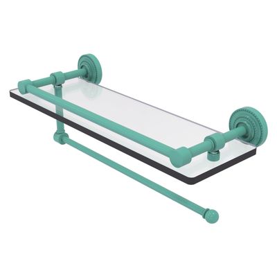 Allied Brass DT-1PT/16-GAL-SFG Dottingham Collection Paper Towel Holder with 16 Inch Gallery Glass Shelf, Sea Foam Green