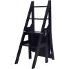 Household Creative Step Chair Multi-Functional Folding Ladder Chair Indoor Ascending Ladder Chair Four Ladder Stool Alpine Bamboo Strong Load-Bearing Capacity Space-Saving Mu view 1