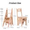 Household Creative Step Chair Multi-Functional Folding Ladder Chair Indoor Ascending Ladder Chair Four Ladder Stool Alpine Bamboo Strong Load-Bearing Capacity Space-Saving Mu view 2