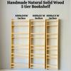 Furpinea Handmade Natural Wood 5 Tier Montessori Kids Bookshelf, Wall Mounted Wide Book Shelf for Nursery, Space Saver Children's Book Rack Wall for Bedroom, Living Room (Narrow, 13" Width, Chestnut) view 3