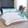 Superior Egyptian Cotton Duvet Cover Set, 1000 Thread Count, Hidden Button Closure, Soft Bedding Basics, 1 Duvet Cover, 2 Pillow Shams, Solid, Infinity Scroll Embroidery, Full/Queen, White-Plum view 1