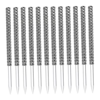 PRETYZOOM 12pcs Shiny Rhinestone Dessert Sticks for Acrylic Candy Sticks for Apples Cake Pops and Desserts Lightweight and Party Accessories