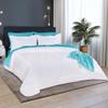 BNM Egyptian Cotton Duvet Cover Set, 1000 Thread Count, Hidden Button Closure, Soft Bedding Basics, 1 Duvet Cover, 2 Pillowshams, Solid, Infinity Scroll Embroidery, King/California King, White-Ivory view 1