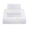 BNM Egyptian Cotton Duvet Cover Set, 1000 Thread Count, Hidden Button Closure, Soft Bedding Basics, 1 Duvet Cover, 2 Pillowshams, Solid, Infinity Scroll Embroidery, King/California King, White-Ivory view 2