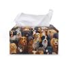 Yuuxorilu Cute Dog Tissue Box Cover Stylish Green Marble PU Leather Tissue Box Holder Decorative Holder for Bathroom Vanity Countertop, Night Stands, Office Desk view 1
