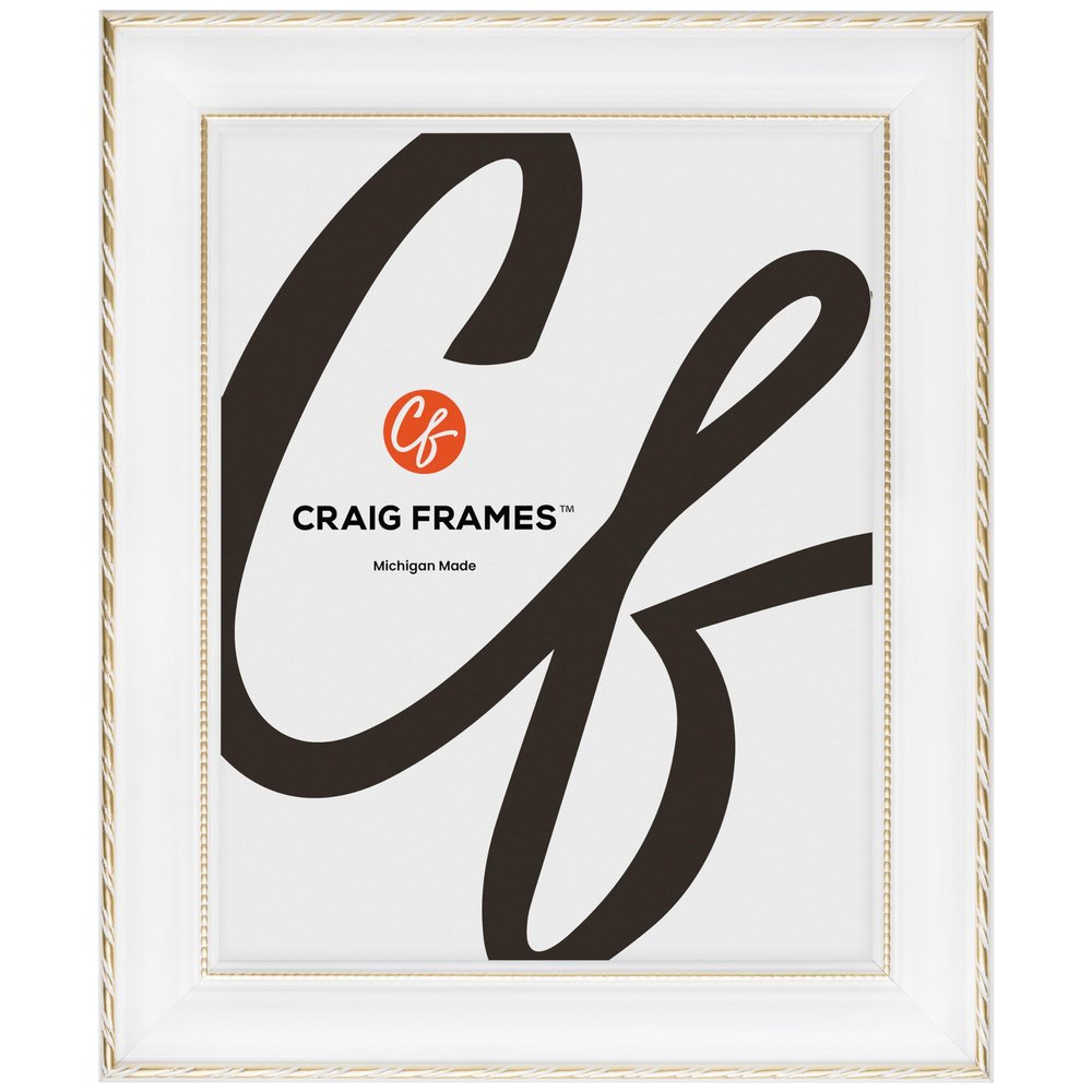 Craig Frames Victoria, 17x27 Picture Frame, Ornate White and Gold