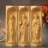 Catholic Triptych of Jesus Christ- St. Joseph- Mother Mary Religious Gifts Wooden Catholic Home Altar Jesus Christ Home Decor Religious Gift view 1