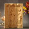 Catholic Triptych of Jesus Christ- St. Joseph- Mother Mary Religious Gifts Wooden Catholic Home Altar Jesus Christ Home Decor Religious Gift view 3