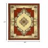 2x4 Small Rug Boho Glamour Thick Plush Oriental Area Rug Traditional Carpet Floral Medallion Rugs for Living Room and Bedroom Floor Orange Terracotta view 2