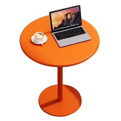 Round Counter Pub Cocktail Table, Kitchen Dining Breakfast Bar High Table with Stable Metal Base for Living Room Bistro Kitchen Island - Orange (Size : 60x60x72cm)