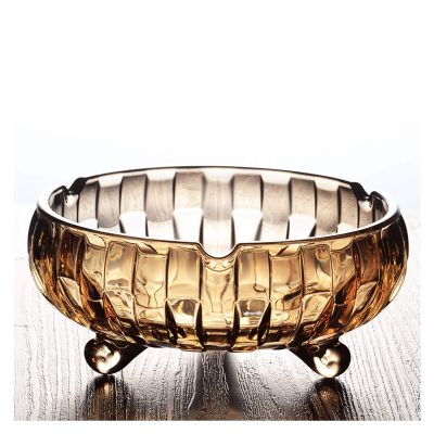 Ashtray Creative Crystal Glass Ashtray Home/Hotel/Restaurant Ashtray There are Three Styles of 5.4 Inch Amber Cigar Tray Portable Ashtray (Color : C)
