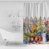 Floral Botanical Shower Curtain Set with Hook 72"x72",Washable Cloth Polyester Fabric Shower+Curtain,Waterproof Bath Curtains for Bathroom Accessories Spring Summer Watercolor Garden Botanical view 2