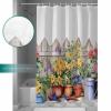 Floral Botanical Shower Curtain Set with Hook 72"x72",Washable Cloth Polyester Fabric Shower+Curtain,Waterproof Bath Curtains for Bathroom Accessories Spring Summer Watercolor Garden Botanical view 3