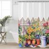 Floral Botanical Shower Curtain Set with Hook 72"x72",Washable Cloth Polyester Fabric Shower+Curtain,Waterproof Bath Curtains for Bathroom Accessories Spring Summer Watercolor Garden Botanical view 4