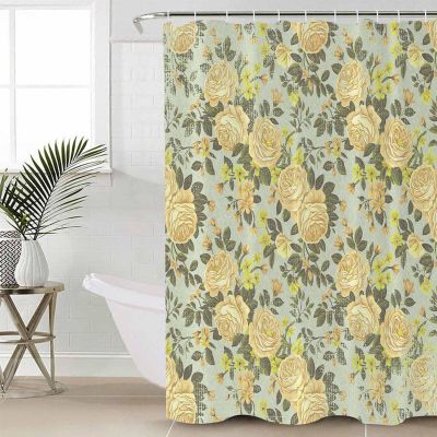 Floral Shower Curtain Set with Hook 72"x96",Washable Cloth Polyester Fabric Shower+Curtain,Waterproof Bath Curtains for Bathroom,Bathtubs Accessories Rustic Vintage Botanical Spring Shabby Chic Plant
