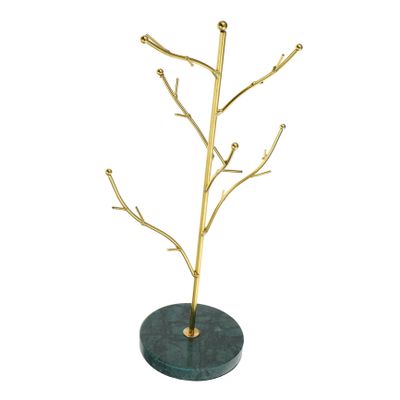 LIFKOME 1pc Tree Shape Jewelry Display Rack Modern Marble and Metal Organizer for Earrings Necklaces and Bracelets Stylish Dresser Adornment for Bedroom Living Room Office