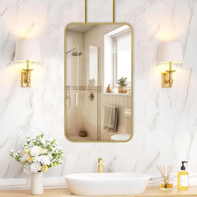 Lonmrrton Ceiling Mounted Mirror, Modern Wall Vanity Mirror Bathroom Hanging Mirror Decorative Simple Mirror Clear and Practical - Customizable Mirror Boom (Size : 50cmx60cm)