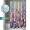 Purple Daisy Shower Curtain Set with Hook 72"x72",Washable Cloth Polyester Fabric Shower+Curtain,Waterproof Bath Curtains for Bathroom,Bathtubs Accessories Modern Abstract Painting Wildflower Plant view 3