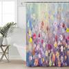 Purple Daisy Shower Curtain Set with Hook 72"x72",Washable Cloth Polyester Fabric Shower+Curtain,Waterproof Bath Curtains for Bathroom,Bathtubs Accessories Modern Abstract Painting Wildflower Plant view 4